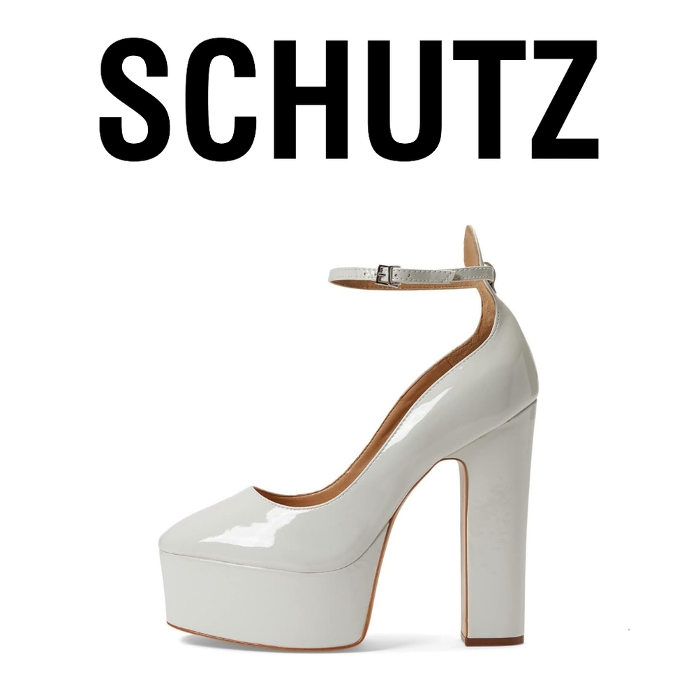 SCHUTZ Renee Platform Heel White Size 8.5 M